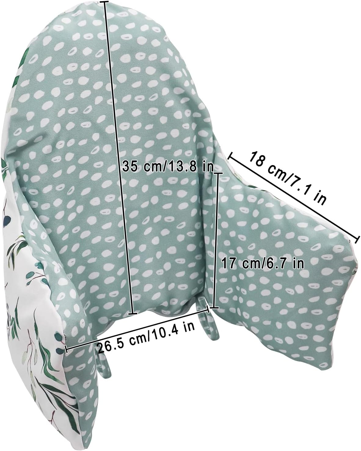 High Chair Cushion, Type High Chair Cover Pad, 2 Pieces Pad for High Chair,Highchair Cushion for IKEA Antilop Highchair, Built-In Inflatable Cushion (Fresh Leaves and Stone Flowers) image number 3