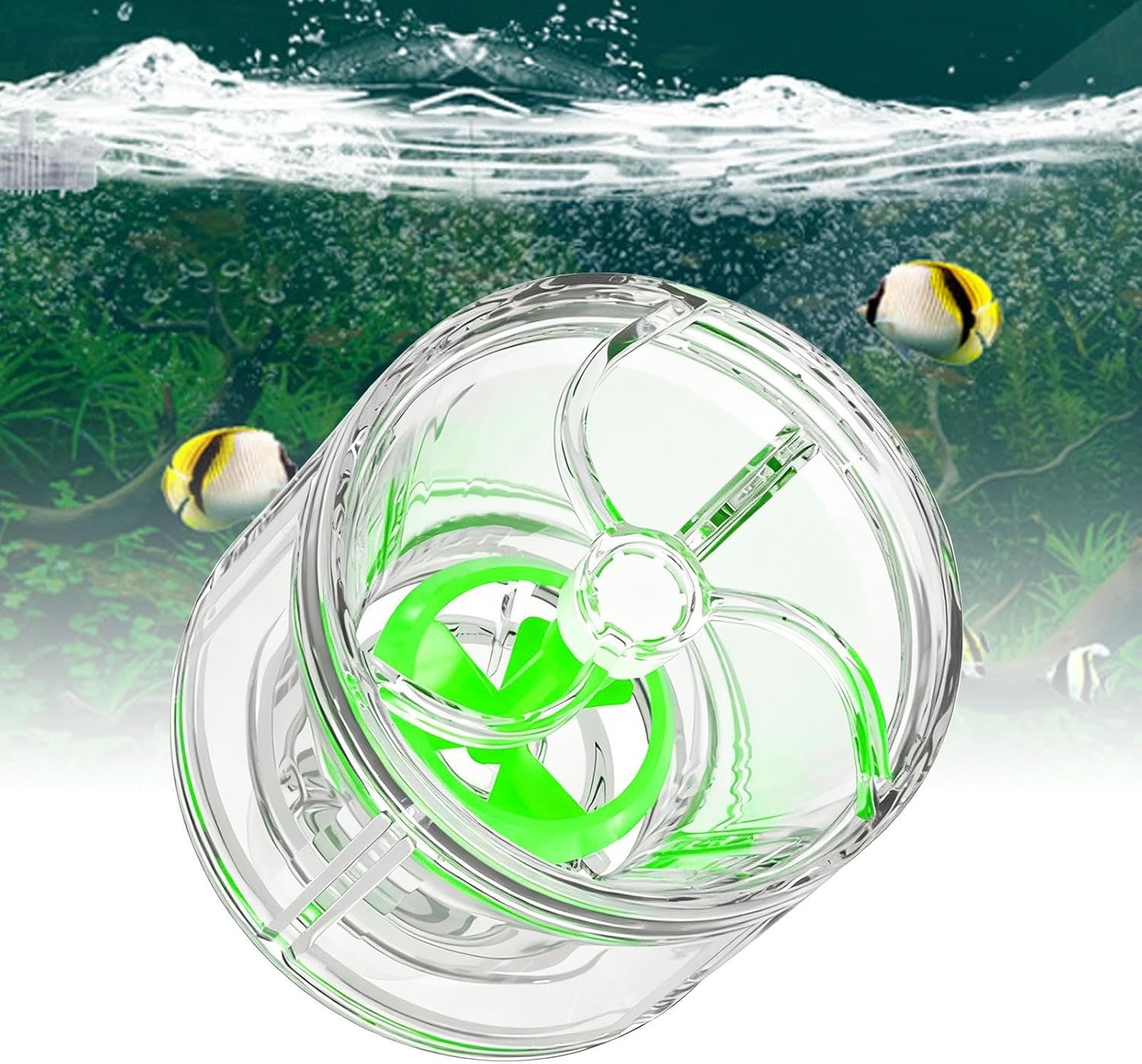 Power Heads for Aquarium - Glowing Aeration System | Fish Tank Circulation Pump - for Oxygen Aeration Fish Tank Pond Pool Bird Bath - Green image number 2