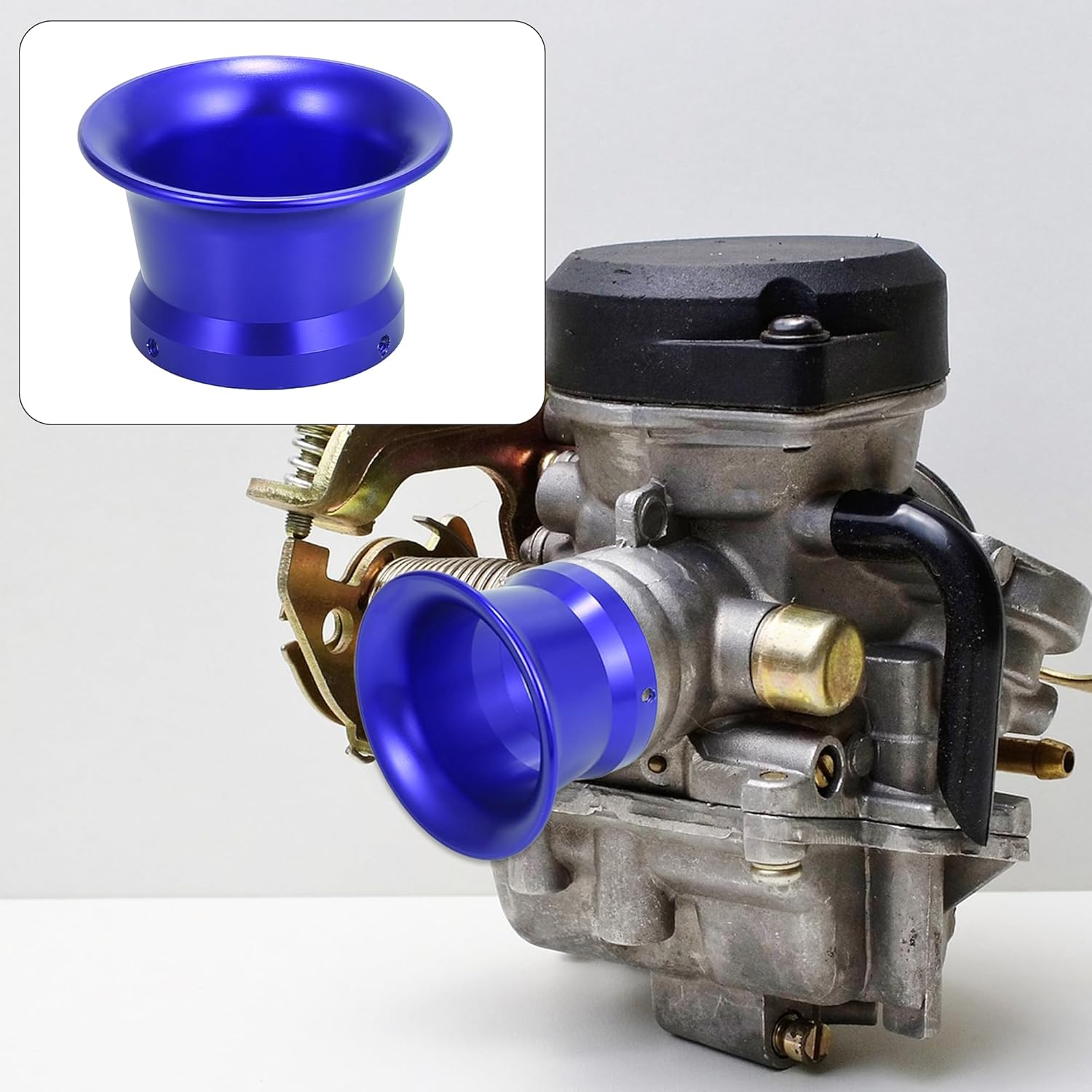 Motoforti Blue 50Mm Inner Dia Motorcycle Air Filter Intake Velocity Stack Aluminum Alloy