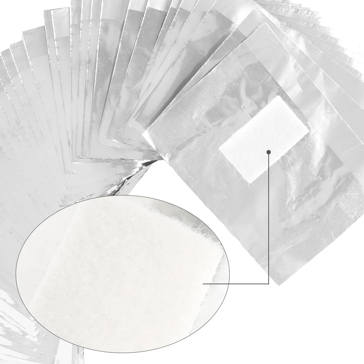 500Pcs Nail Foil Wraps Remover Aluminium Nail Art Soak off Remover Gel Nail Polish Remover Tools with Pre-Attached Lint-Free Cotton Pads, Easy Manicure Removal for Women Girls image number 5
