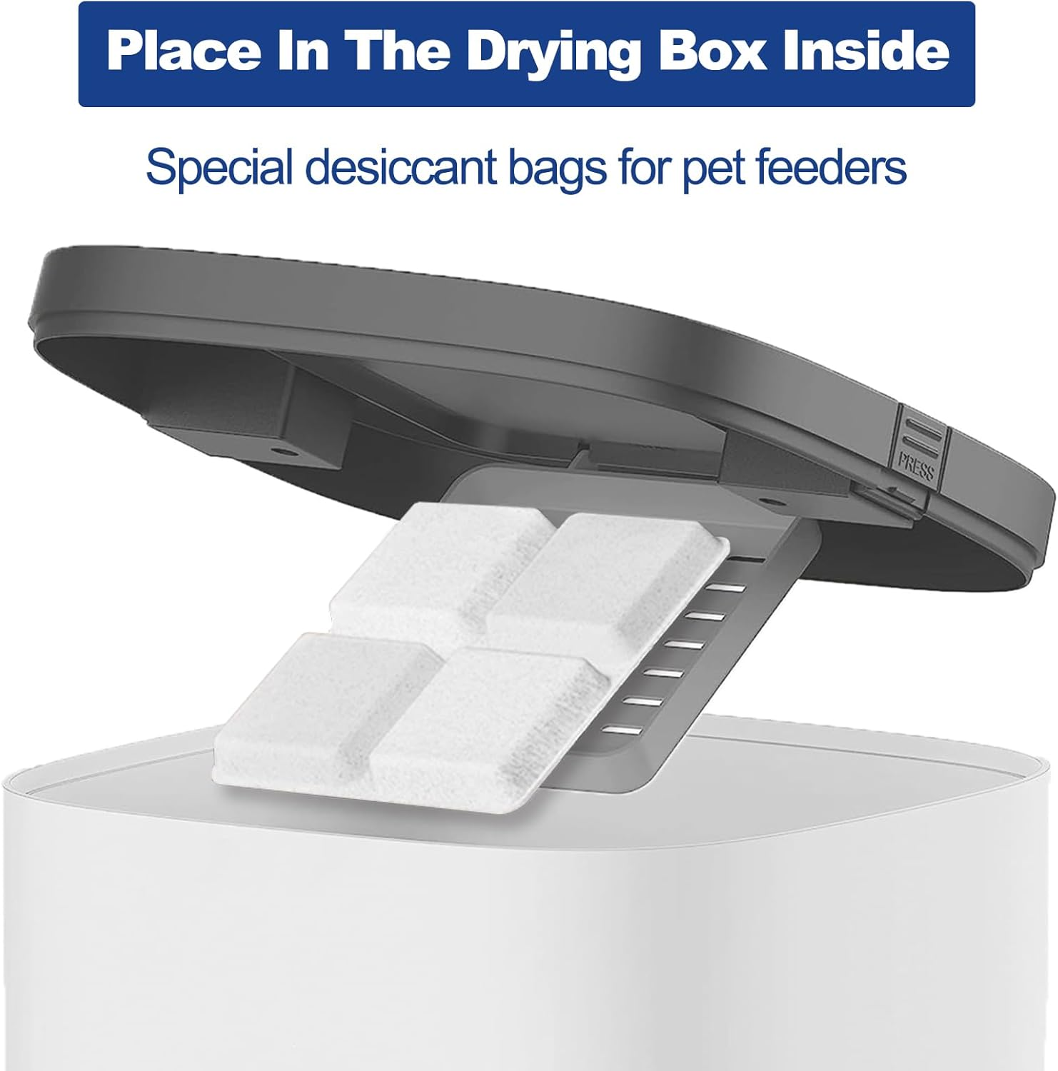 Pet Food Desiccant Bag, 12 Pack, Compatible with Petlibro Automatic Cat Feeder, Silica Gel, Deoxidizer, Activated Carbon, Keeps Pet Food Dry and Fresh image number 4