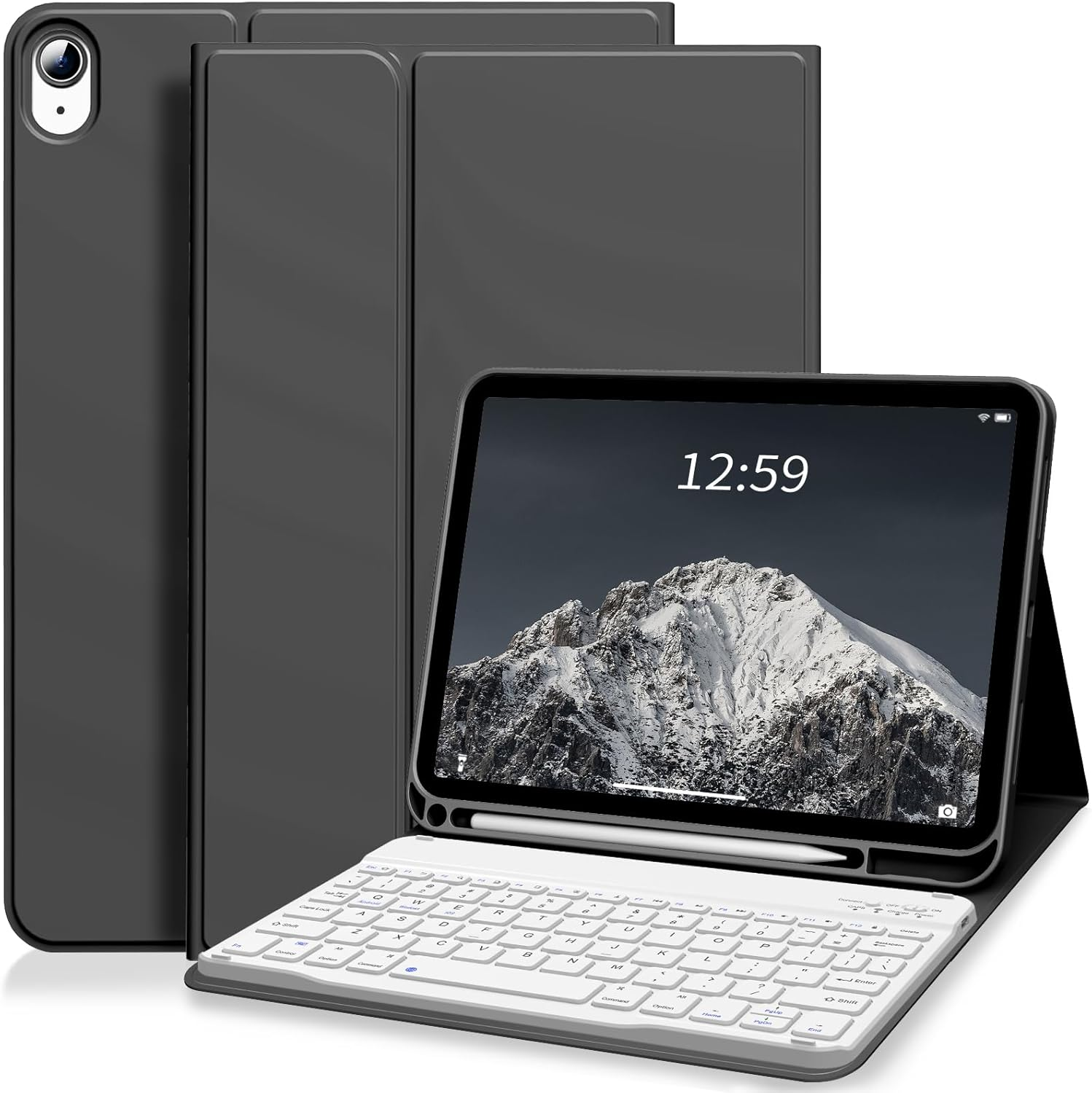 ZKTUYU for Ipad 11Th 10Th Generation Keyboard Case A16 2025 2022 11 Inch / 10.9 Inch with Pencil Holder, Magnetic Detachable Wireless Bluetooth Folio Stand Rechargeable Keyboard Cover, Pink