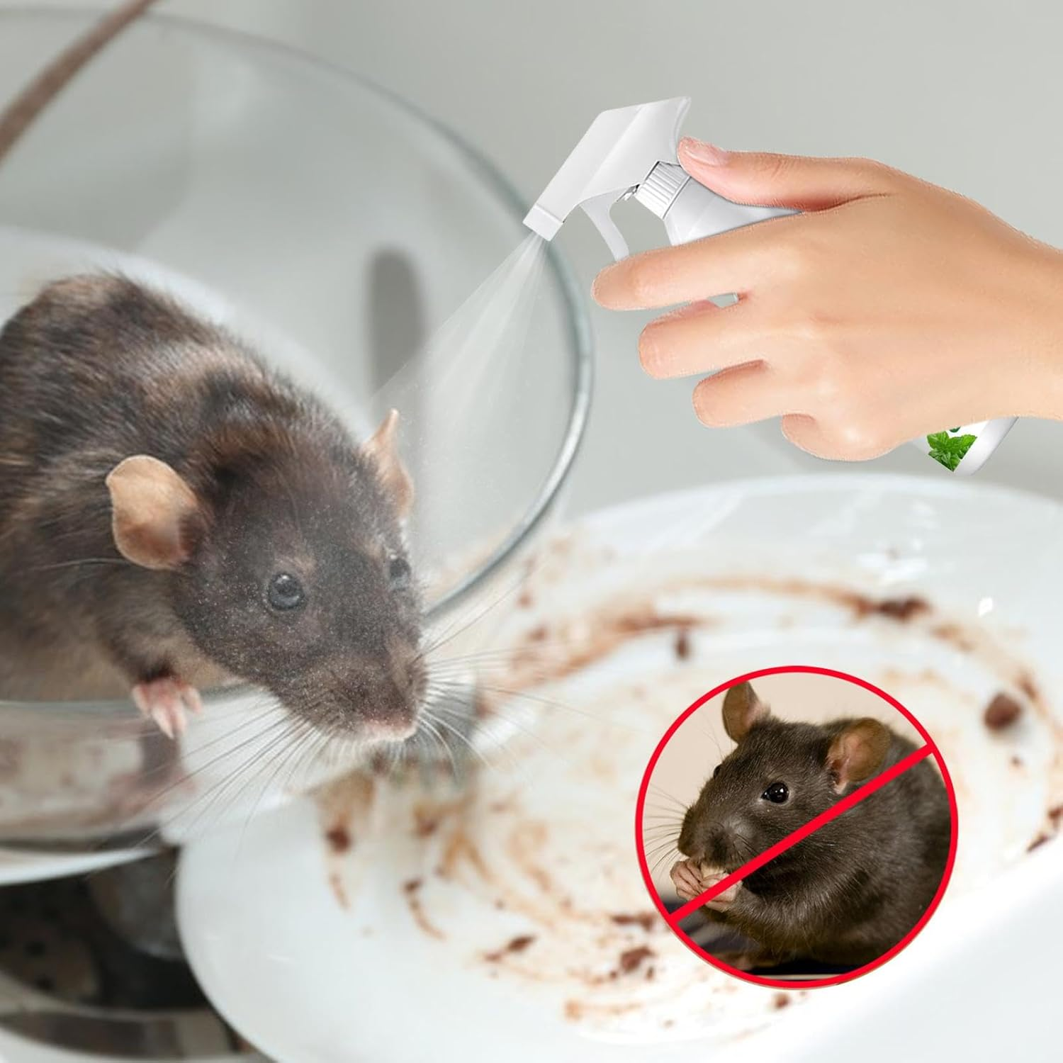 Mouse Control Spray | 150Ml Peppermint Spray for Mice Control | Humane Trap Substitute, Mouse Control Supplies for Car Engines RV Trucks Boats