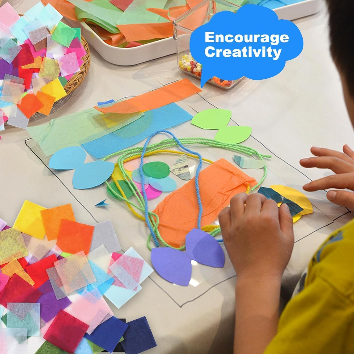 6300 Pcs 3Cm Paper for Crafts, 42 Assorted Colored Paper, Colors Art Rainbow Bulk for Crafts, Art Projects, Birthday Party image number 3