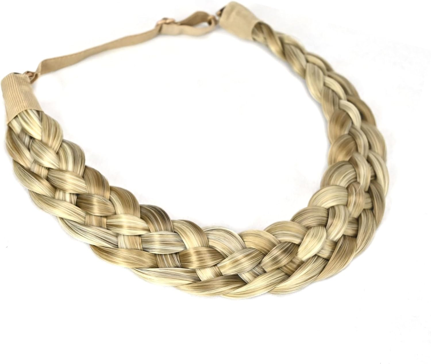 TOECWEGR 5 Strands Synthetic Hair Braided Headband Hairpiece Classic Chunky Wide Plaited Braids Elasticmulti Color Headband Ladies Beauty Hair Accessories