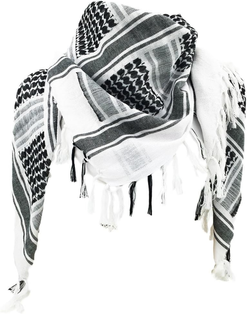 WOLMIK 100% Cotton Military Shemagh Tactical Desert Keffiyeh Head Neck Scarf Wrap