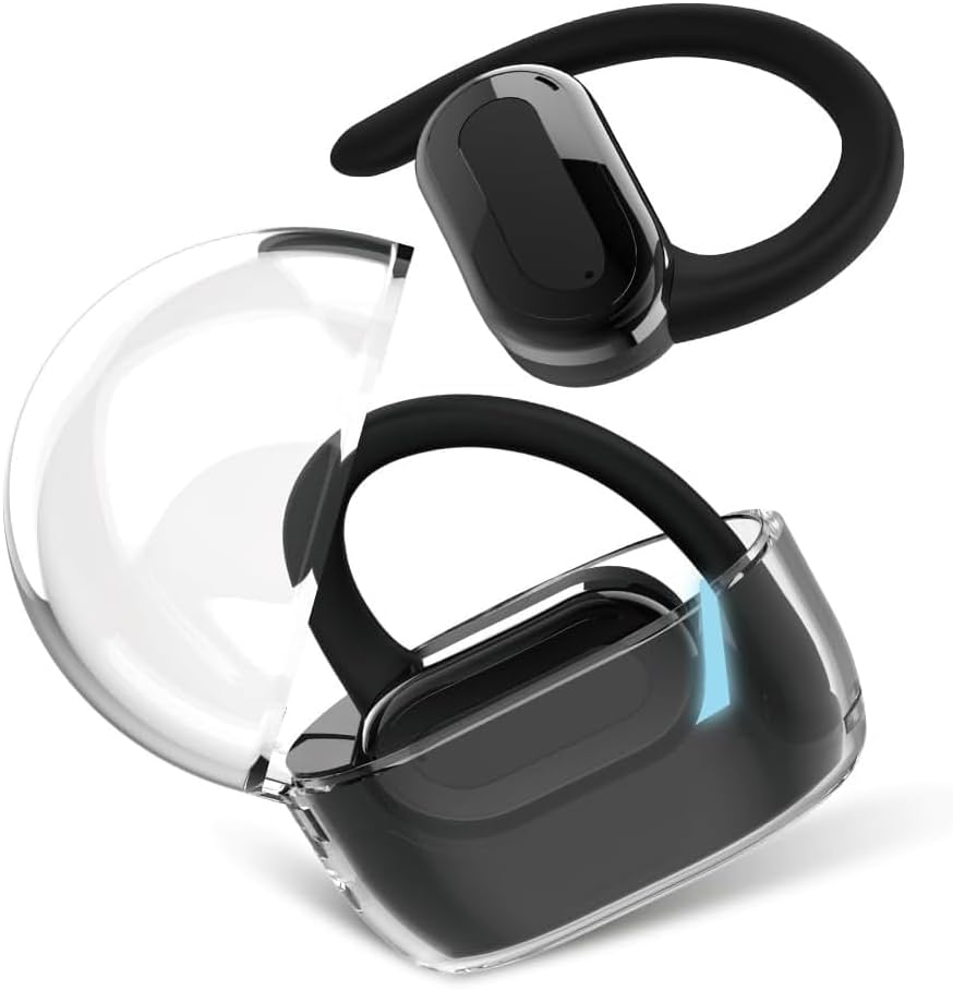 Slub Open Ear Bluetooth Headset, Bluetooth Wireless Sports Headset, Air Lining, Bluetooth 5.3, IPX5 Waterproof for Running, Fitness and Gaming (Black)