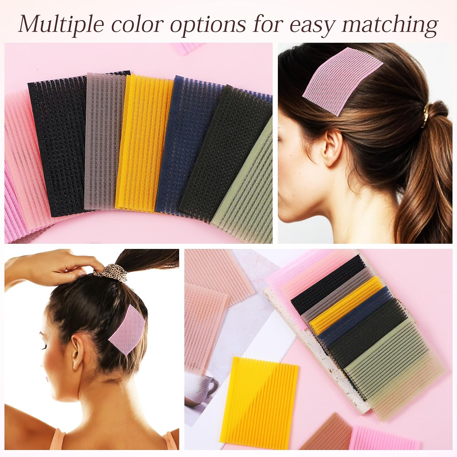 30 PCS Hair Pad Packing, Colorful Magic Bangs Hair Sticker Pad Women Square Hair Fringe Fixed Styling Clip for Salon and Barber
