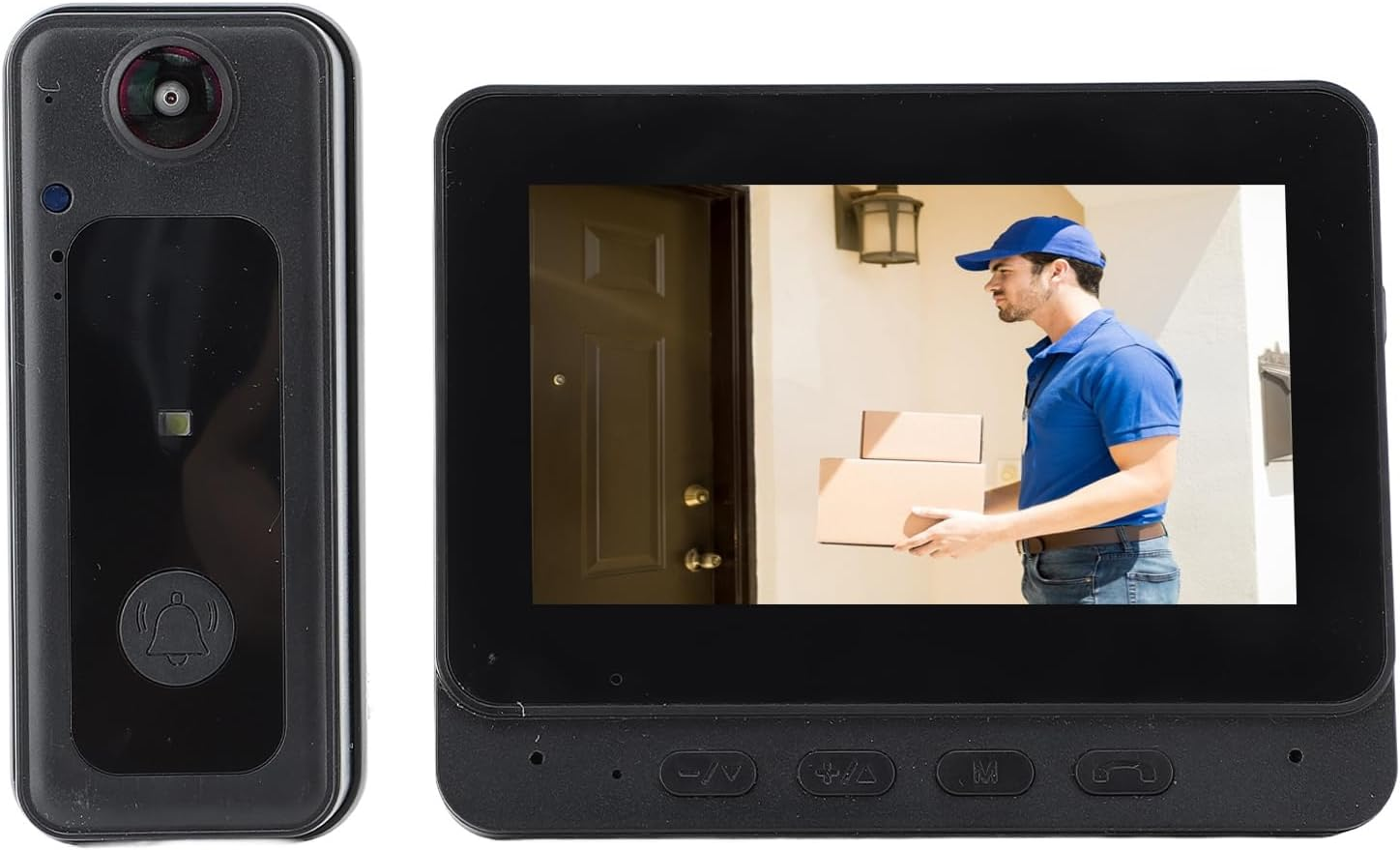 Video Doorbell Camera with Monitor Screen, 1080P HD Night Vision Wireless Wifi Doorbell Intercom System with 170 Wide Angle Lens, 2 Way Talk, Smart Doorbell Kit for Home image number 1