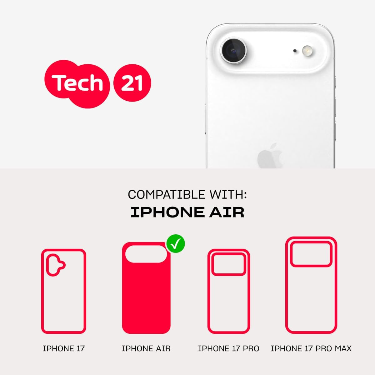 Tech21 Evopro Magsafe Case Apple Iphone 17 Air, Wireless Charging, Magsafe Compatible, Scratch-Resistant Shockproof Protective Cover Case - Clear/Black image number 3