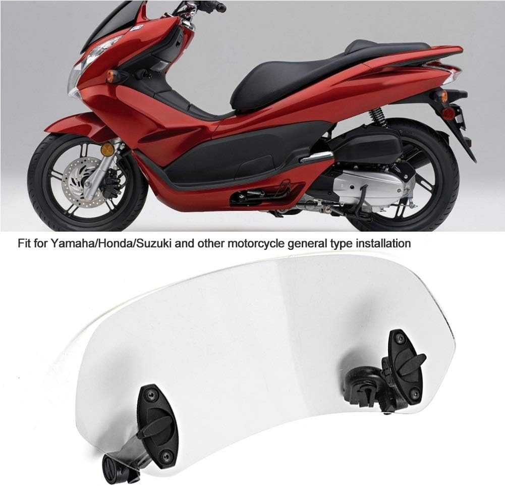 Motorcycle Universal Windshield - Universal Motorcycle Adjustable Clip on Windscreen Wind Deflector Windshield Accessories image number 6