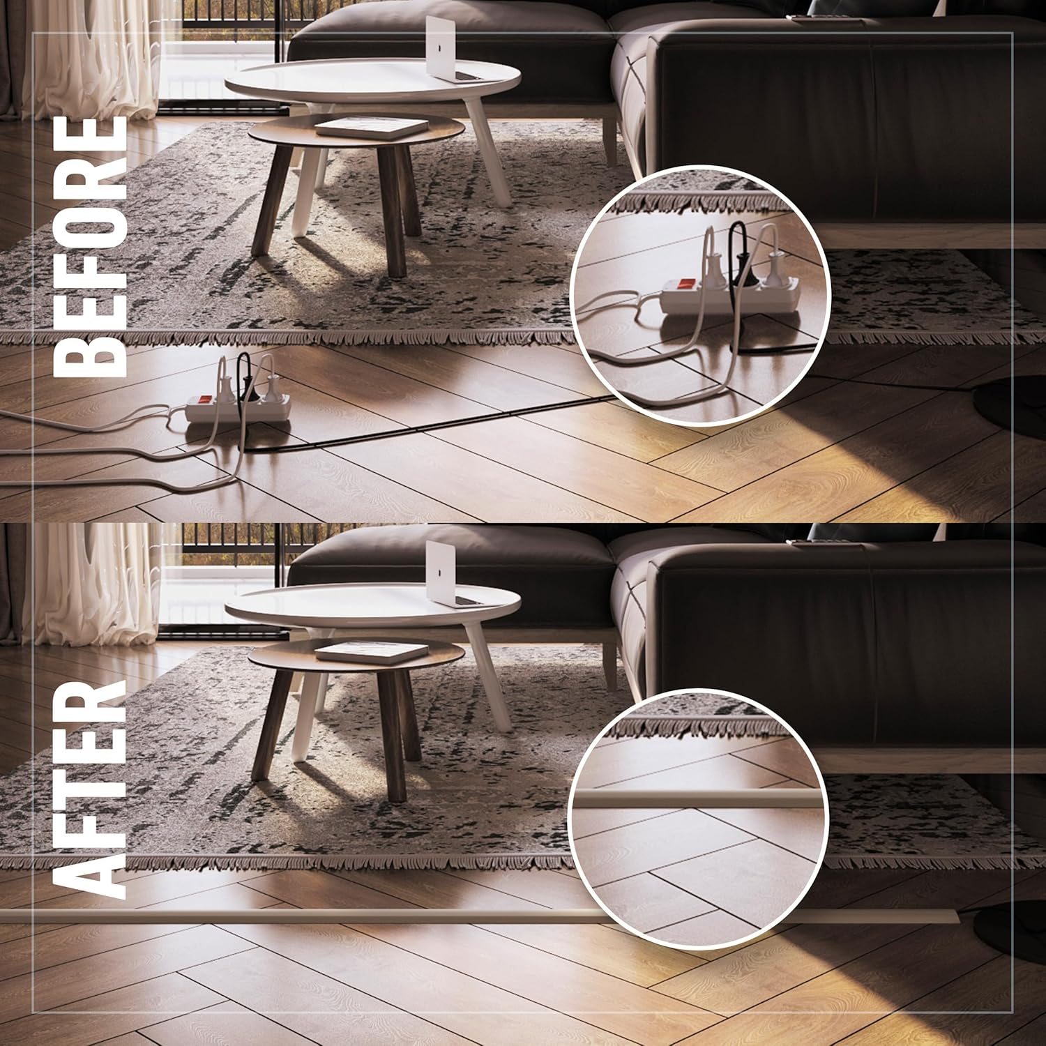 Wiremold Corduct Overfloor Cord Protector, Ivory (5 Feet) image number 1