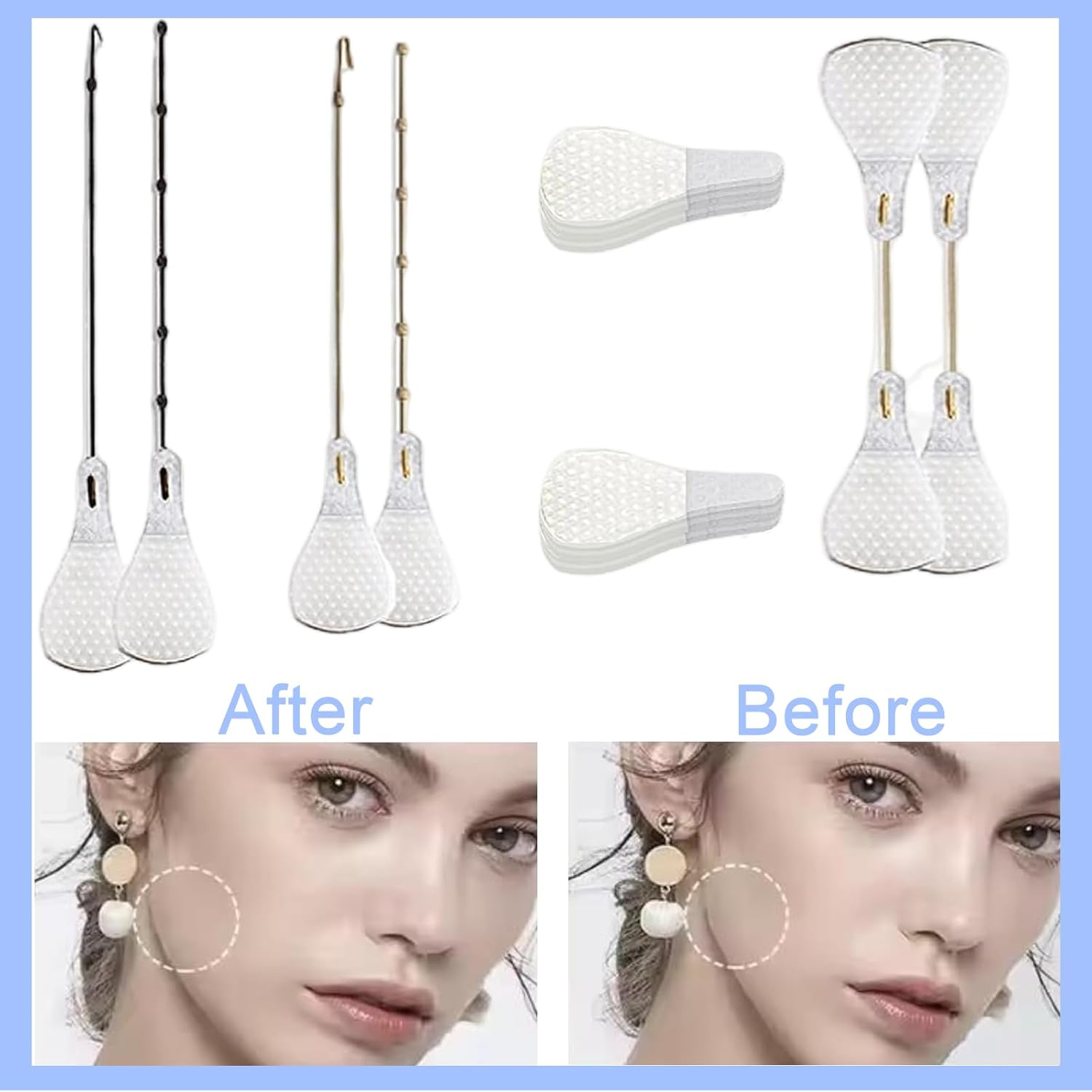 Jeyzuroa 120-Piece Face Lift Tape Invisible Instant Skin Support Strips Breathable Adhesive - for Temporary Lift Effect Face & Neck Tapes, Eyes and Brows Face Tape Strings for Lifting Sagging Skin image number 2