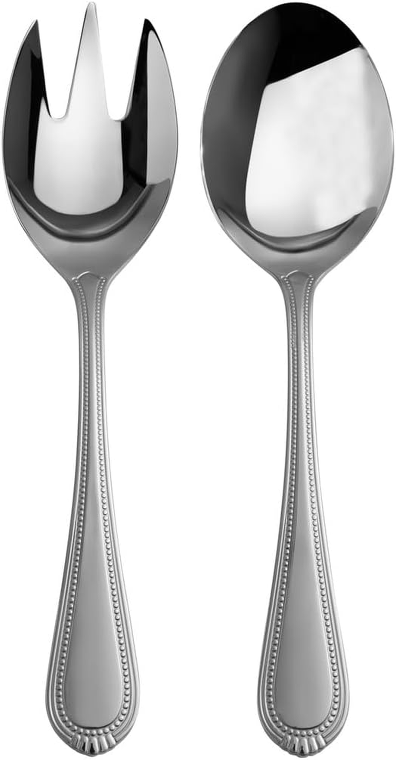 Casa Domani Brocade Salad Serving Set 2 Piece Stainless Steel Gift Boxed image number 2