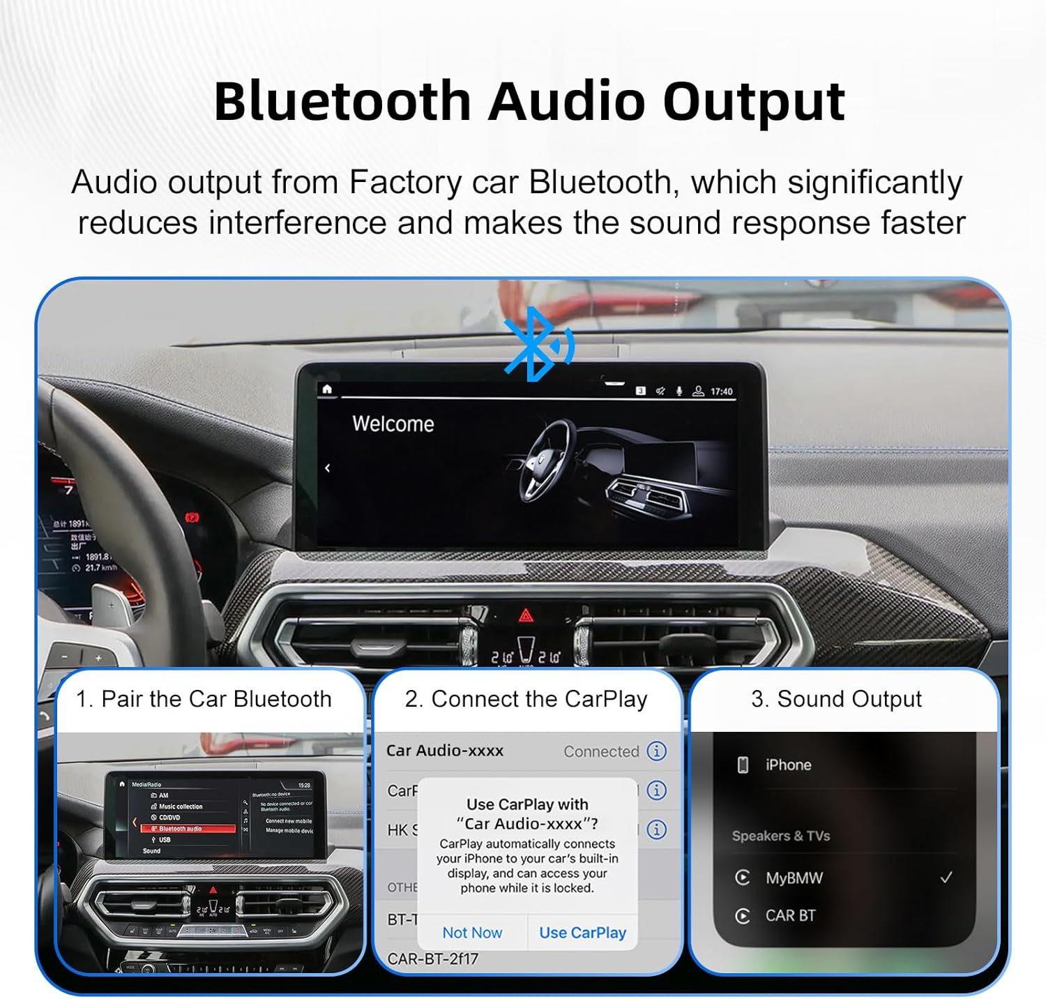 ANYFAR Decoder Adapter Fits 2017-2018 BMW X1 X2 X3 X4 X5 X6 MINI & 1-5 Series with EVO/MGU System, Supports Wireless Carplay Android Auto/Mirror Link/Camera/Usb Drive/Navigation Etc image number 5