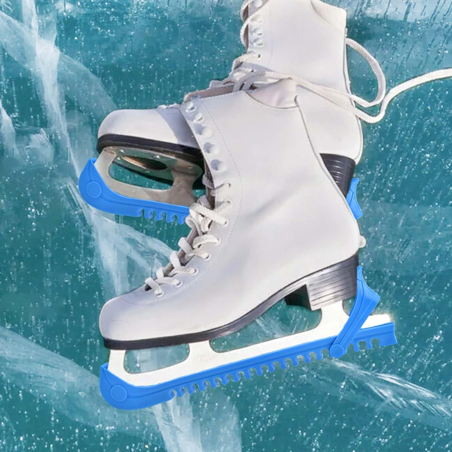 Ice Skate Guards, 1 Pair Ice Skate Blade Covers Skate Blade Protector, Ice Hockey Equipment with Adjustable Buckle for Ice Skating, Figure Skates, Hockey image number 3