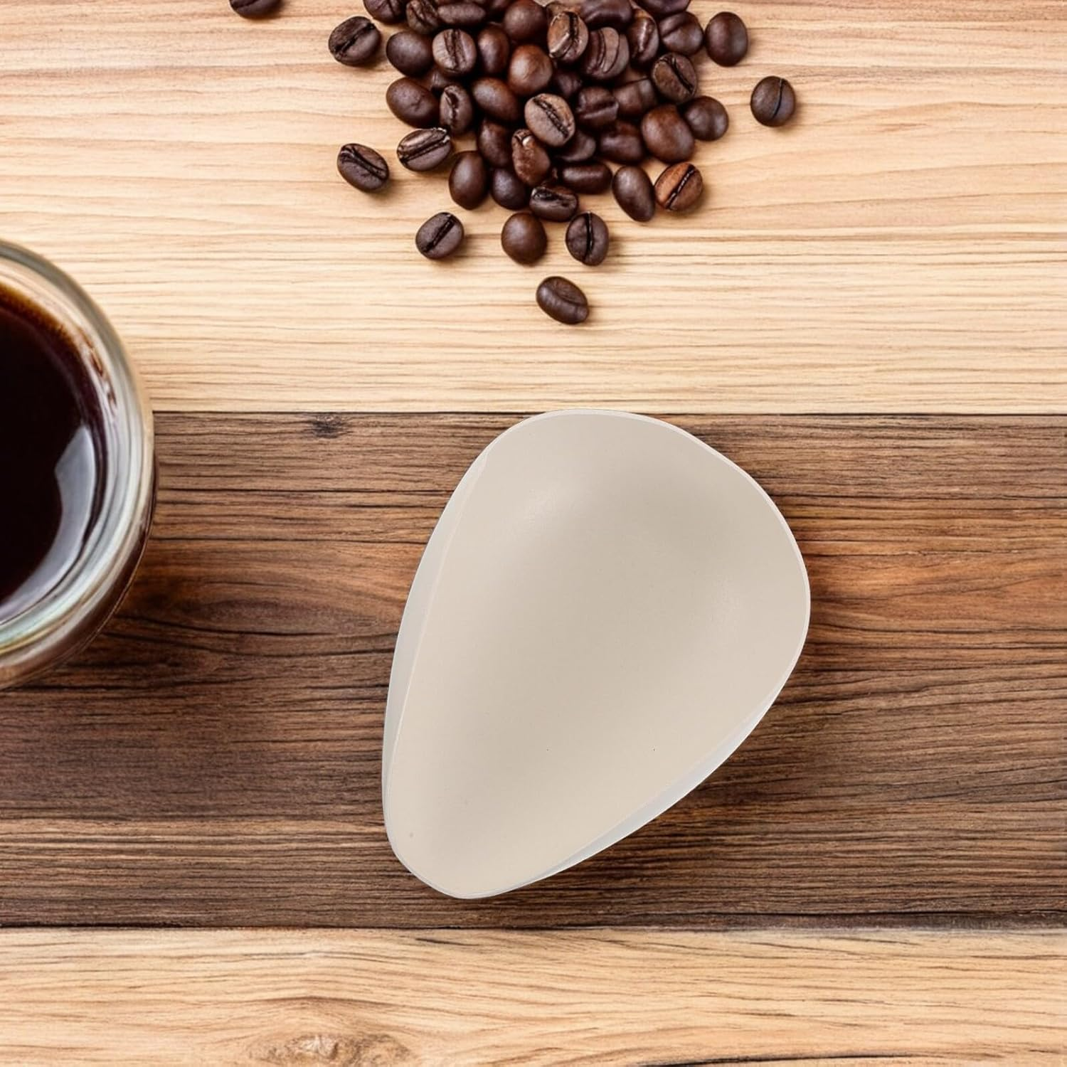 OFFSCH Stainless Steel Coffee Bean Dosing Tray White 40G Capacity Coffee Weighing Pan Portable Suitable for Chinese Tea and Kitchen Measurement image number 1