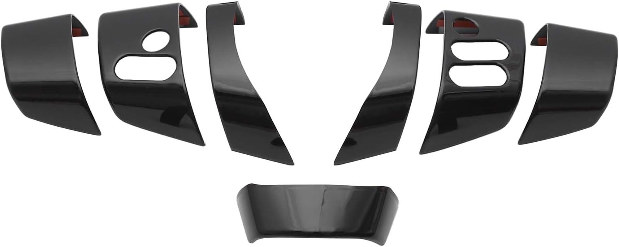 Fit for Toyot@ FJ Cruiser 2007-2021 Steering Wheel Button Cover, ABS Car Steering Wheel Panel Protection Frame Molding Sticker Trim, 7PCS (Matt Black)