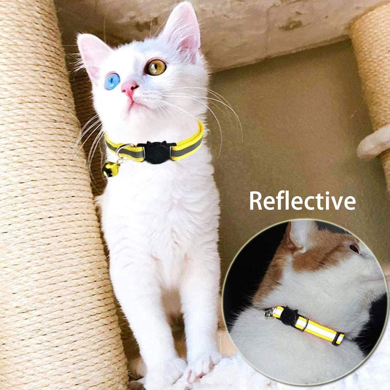 Kitolee Airtag Cat Collar Reflective with Bell (4 Colours, 2 Apple Airtag Holders and 2 ID Tags) image number 3