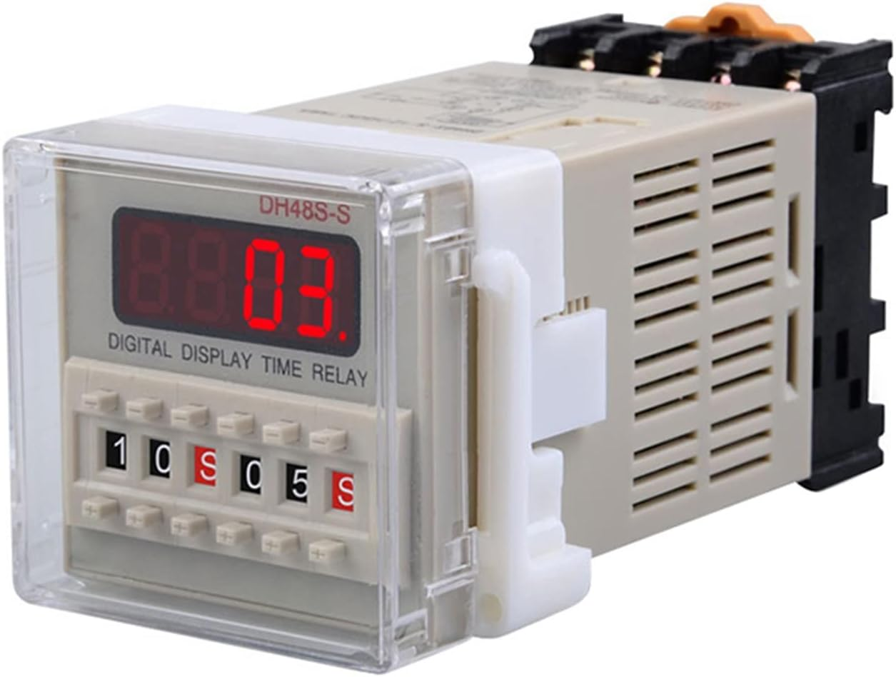 Dh48S-2Z Digital Display Time Relay Timer Power on Delay Time Controller 2NO2NC (Size : ACDC24)