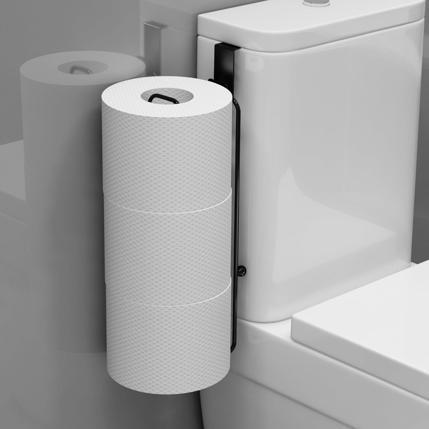 Toilet Paper Holder Brushed Nickel for 4 Roll Tissue, 1 Pack Bathroom Toilet Paper Storage over the Tank, Stainless Steel Rustproof Bathroom Toilet Paper Roll Holder Wall Mount