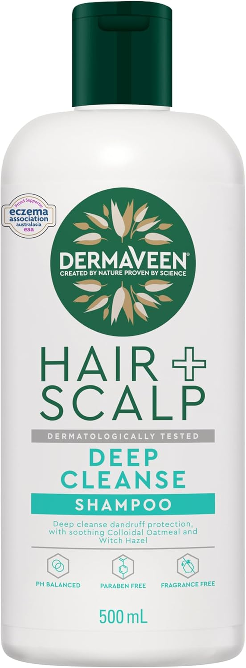Dermaveen Hair + Scalp Deep Cleanse Shampoo 500 Ml | Soothes Sensitive Scalps and Deeply Cleanses Oily Hair, Boosted with Oatactiv+ (6 in 1 Skin Benefits) and Witch Hazel image number 1