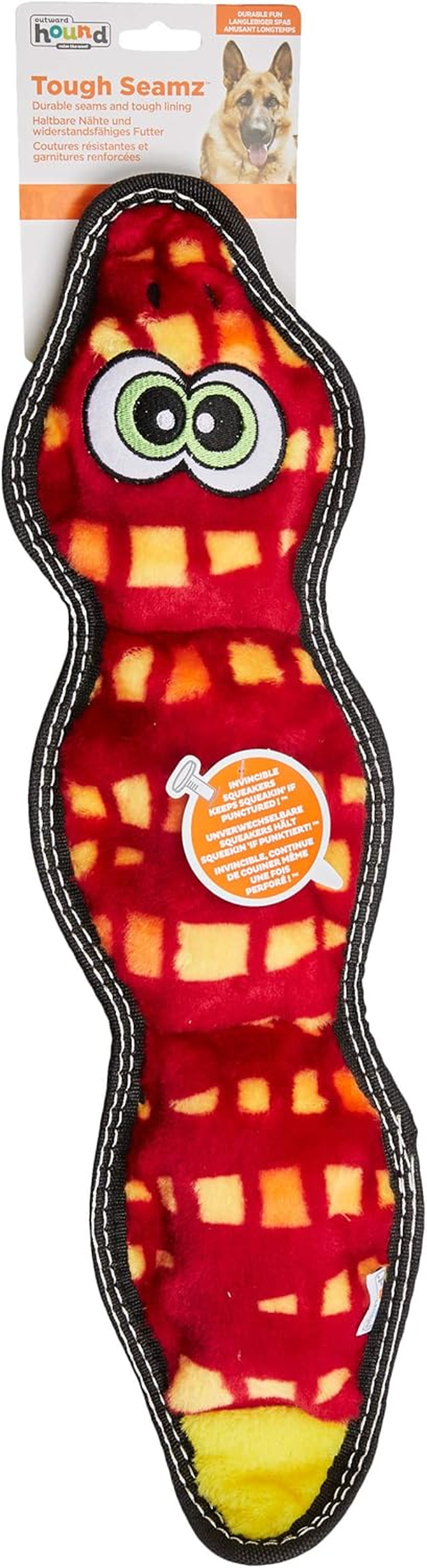Outward Hound Tough Seamz Snake Plush Dog Toy, Large image number 4