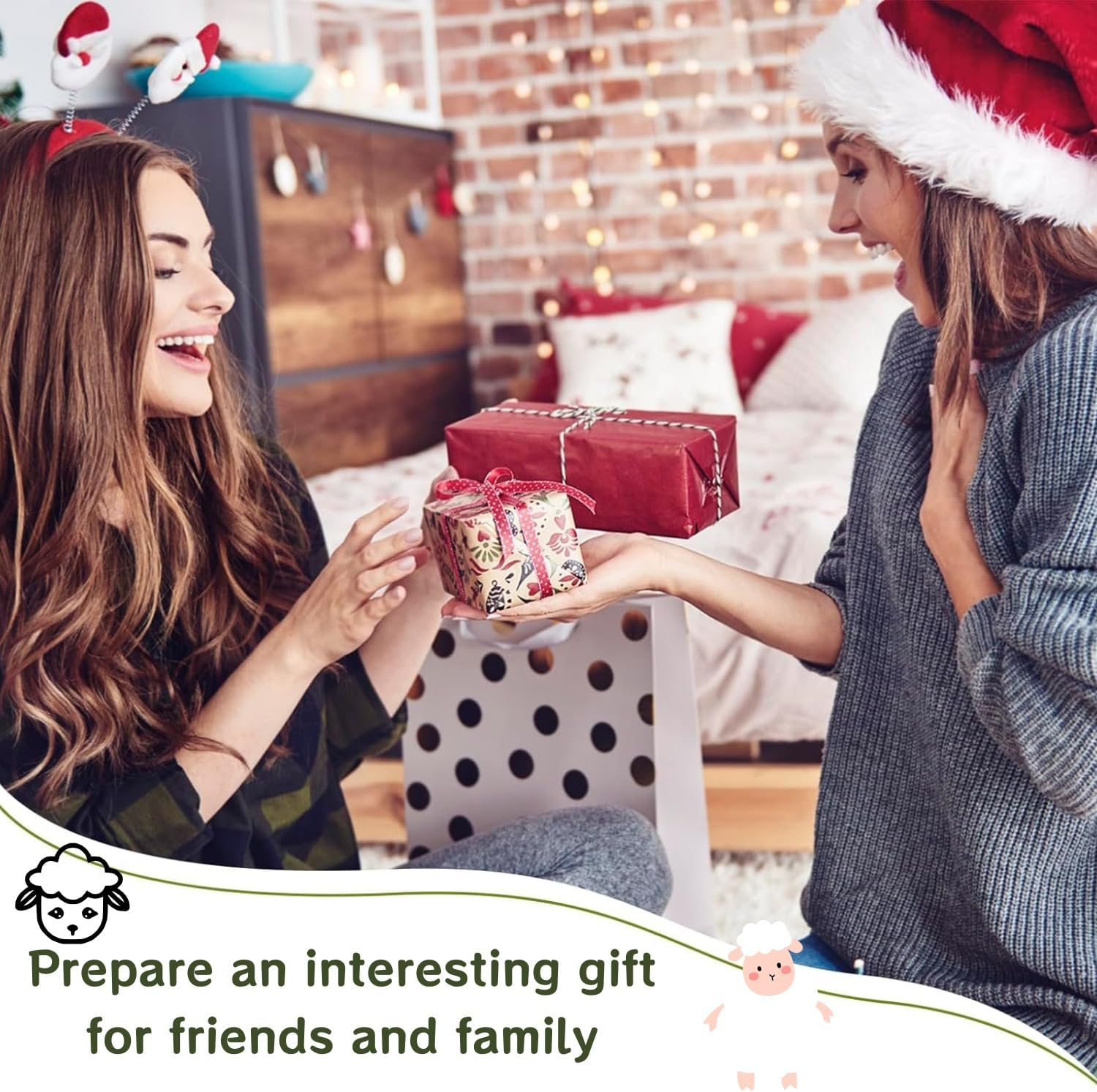 Decorative Sheep Toilet Roll Holder, Set of 3, Black and White image number 4