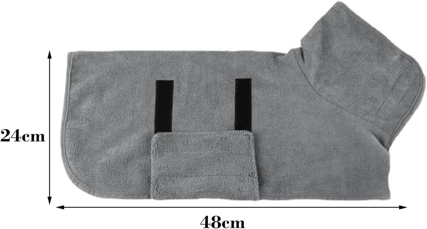 Microfibre Dog Bathrobe, Dog Bathrobe for Dogs, Extra Absorbent and Quick Drying with Velcro Fastening, Dog Bathrobe for Medium and Small Dogs, XS image number 4