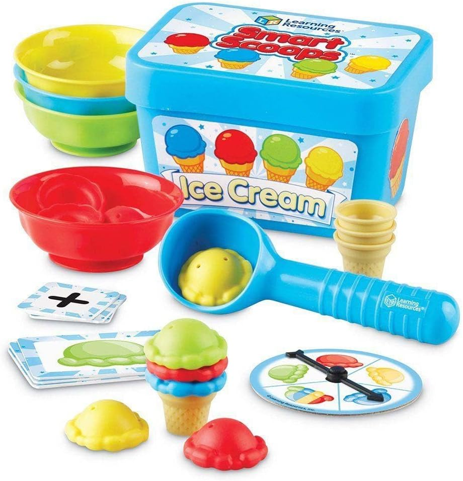 Learning Resources Smart Scoops Math Activity Set, Stacking, Sorting, Early Math Skills, 55 Pieces, Ages 3+ image number 4