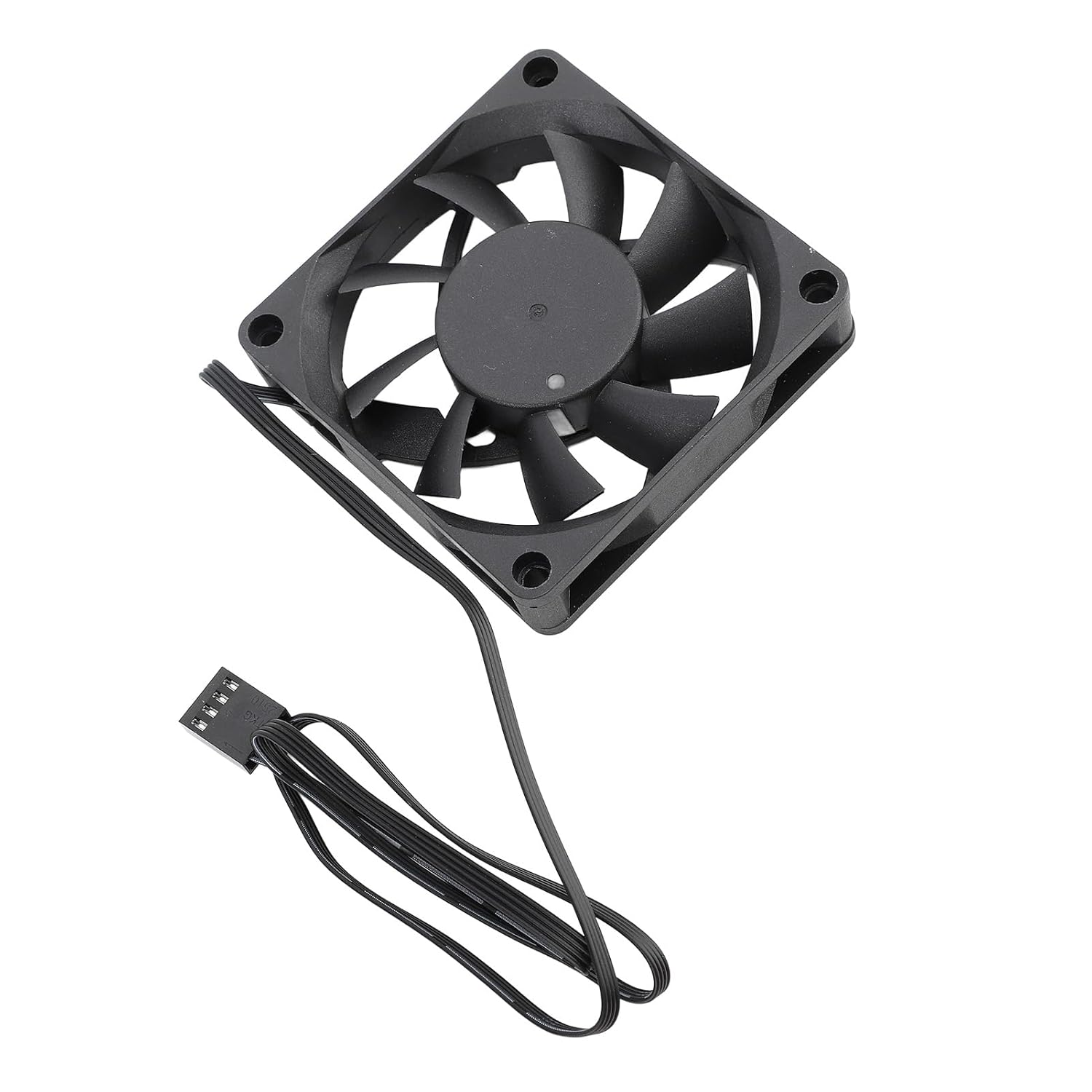 Yduupxe 70Mm PWM Ball Bearing Cooling Fan Easy Installation for Computer Case, 2500RPM 4 Pin PWM Fan, Black, 1 Pack for Home Desktops