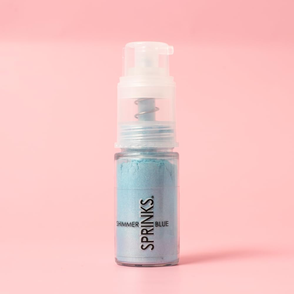 Sprinks Edible Dust Spray Pump | Shimmer Blue Micro Fine Glitter | Easy to Use for Cakes | Cupcakes | Cookies | Desserts | Blue Sprinkles Edible image number 3