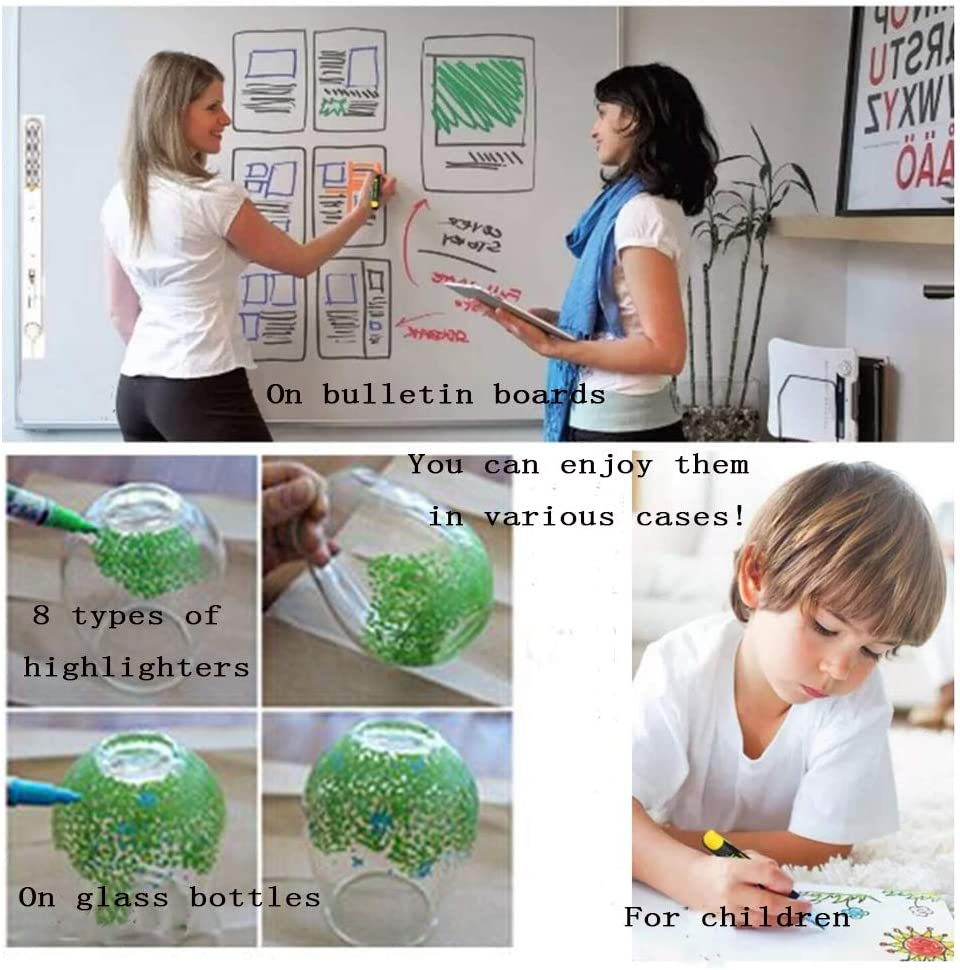 RIDINO Liquid Chalk Markers for Blackboards, Non-Toxic, Water-Based,Reversible Tips,Whiteboard Marker Erasable On, Glass, Window, Mirror, Any Non-Porous Surface and Kids Art(8 Chalk Pens and 3 Nibs) image number 4