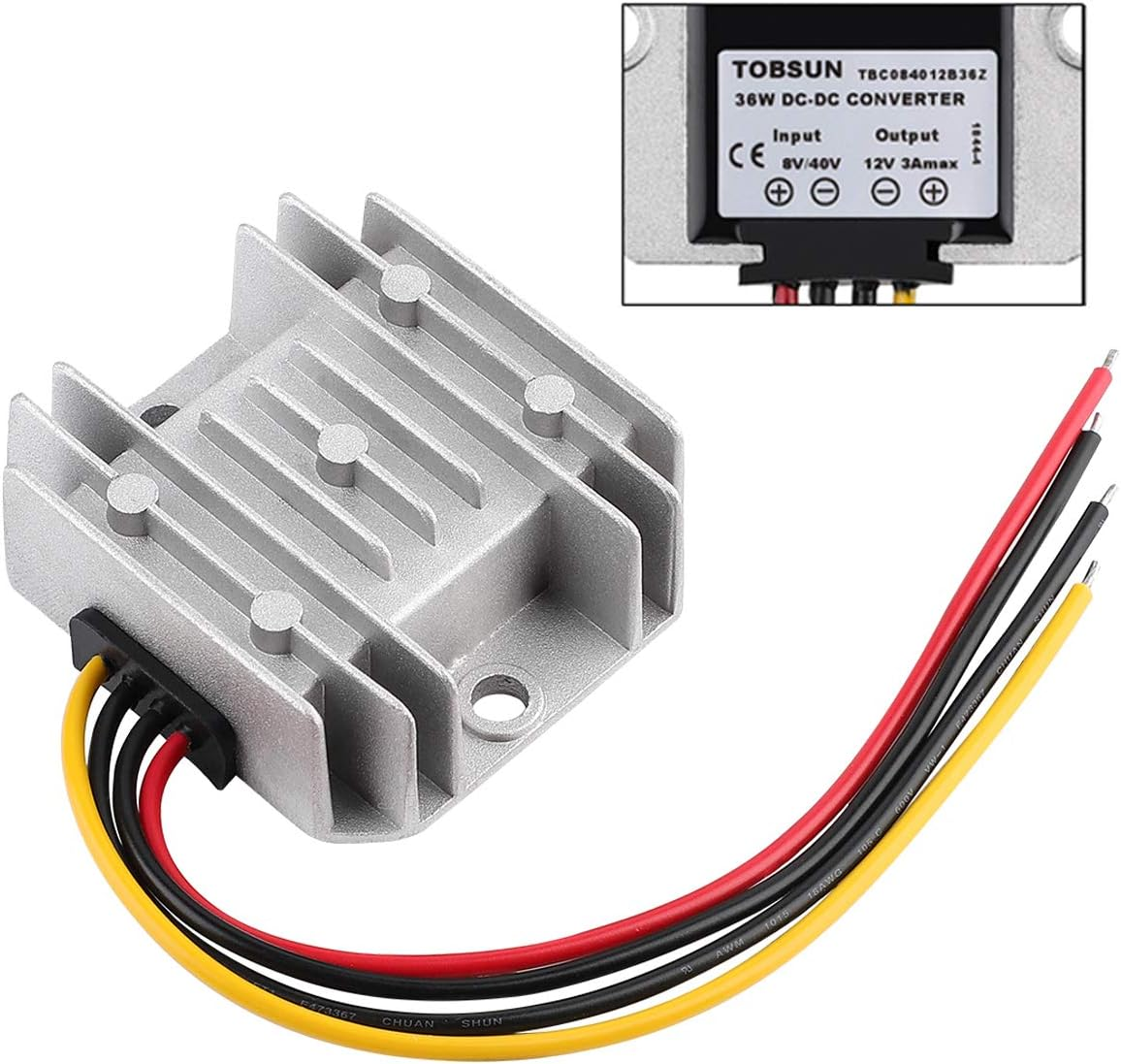 Golf CART Voltage Reducer Automatic Buck Boost Converter DC 8V-40V to 12V 3A 36W Step down up Regulator Waterproof Module Transformer image number 1