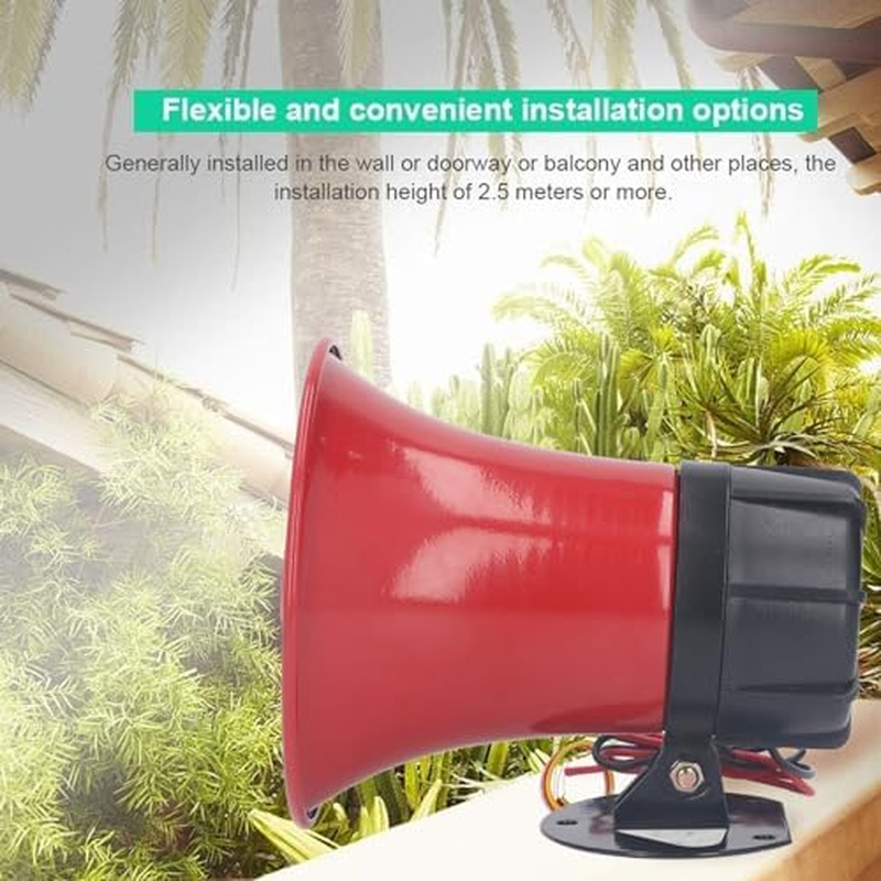 120Db Industrial Siren Alarm Sound, 30W Security Siren with Good ABS, High Volume Smart Warning for Outdoor Indoor Safety, Emergency Horn image number 4