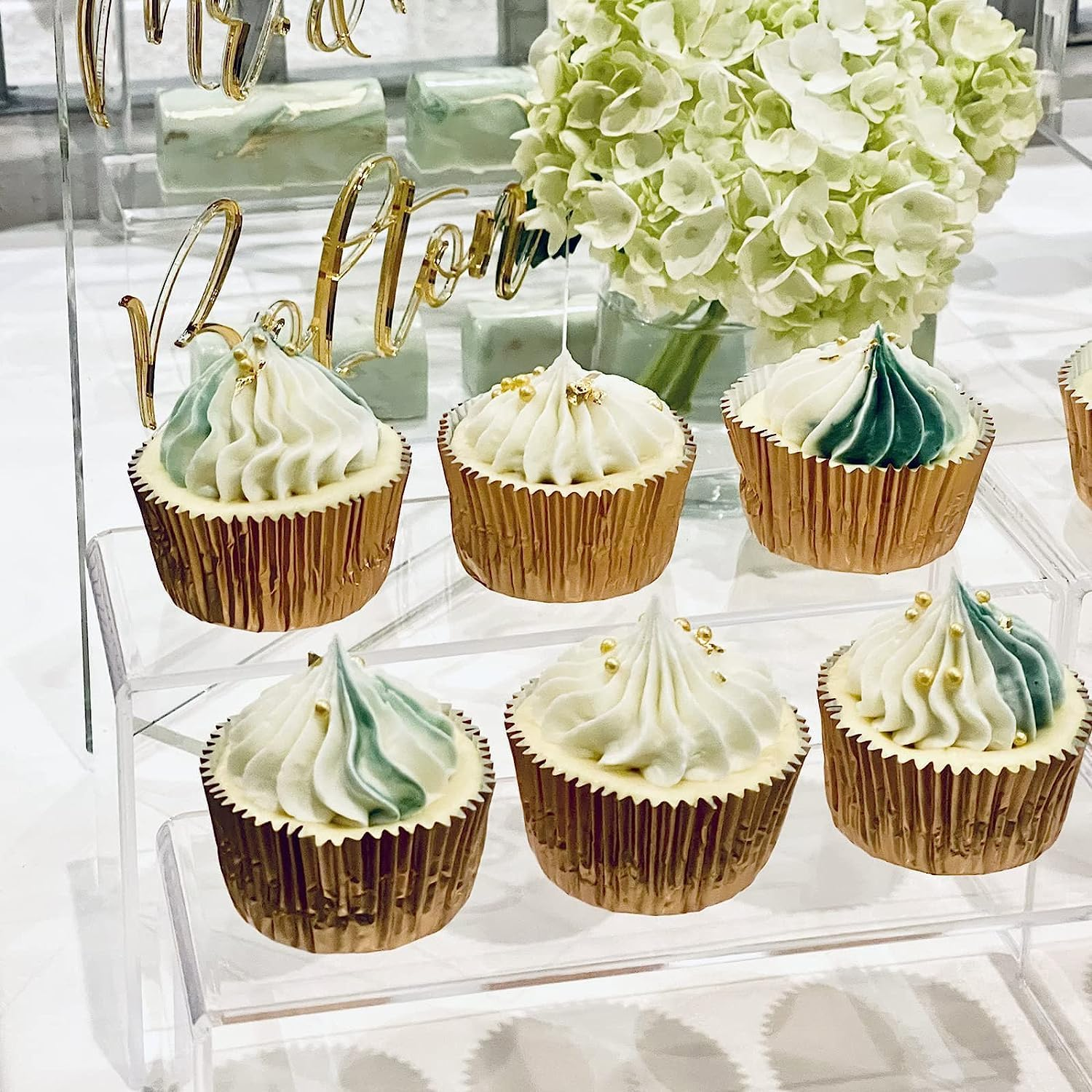 3 Pcs Clear Acrylic Display Stand 3 Tiers Rectangular Clear Acrylic Risers Collectibles Jewelry Display Shelf Display Shelves Cupcake Dessert Stand (Style A) image number 6