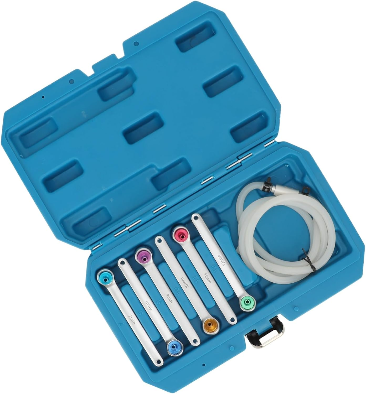 Brake Bleeder Wrench Set, 7 to 12Mm 12 Point Brake Bleeding Wrench Professional Bleeding Spanner Kit with Check Valve and Box, Brake Bleeder Tool for Car, Light Truck, SUV image number 2