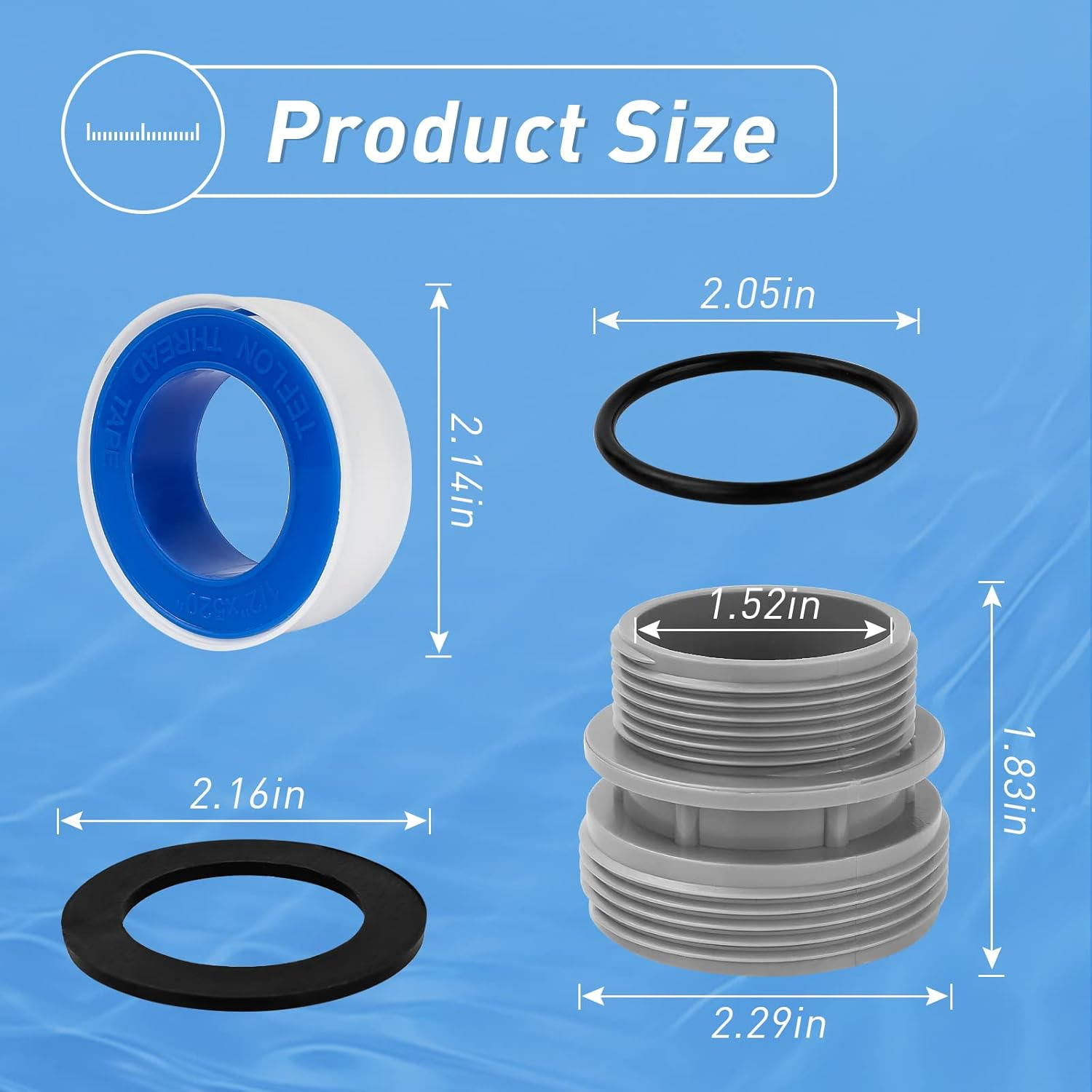 Hose Conversion Adapters Kit Compatible with Intex Coleman 4560 40Mm to 1 1/2 Inch Conversion Kit for Hayward Intex Pool Hose Connector Pool Pump Sand Filter above Ground Pools Part - 2 Pcs image number 2