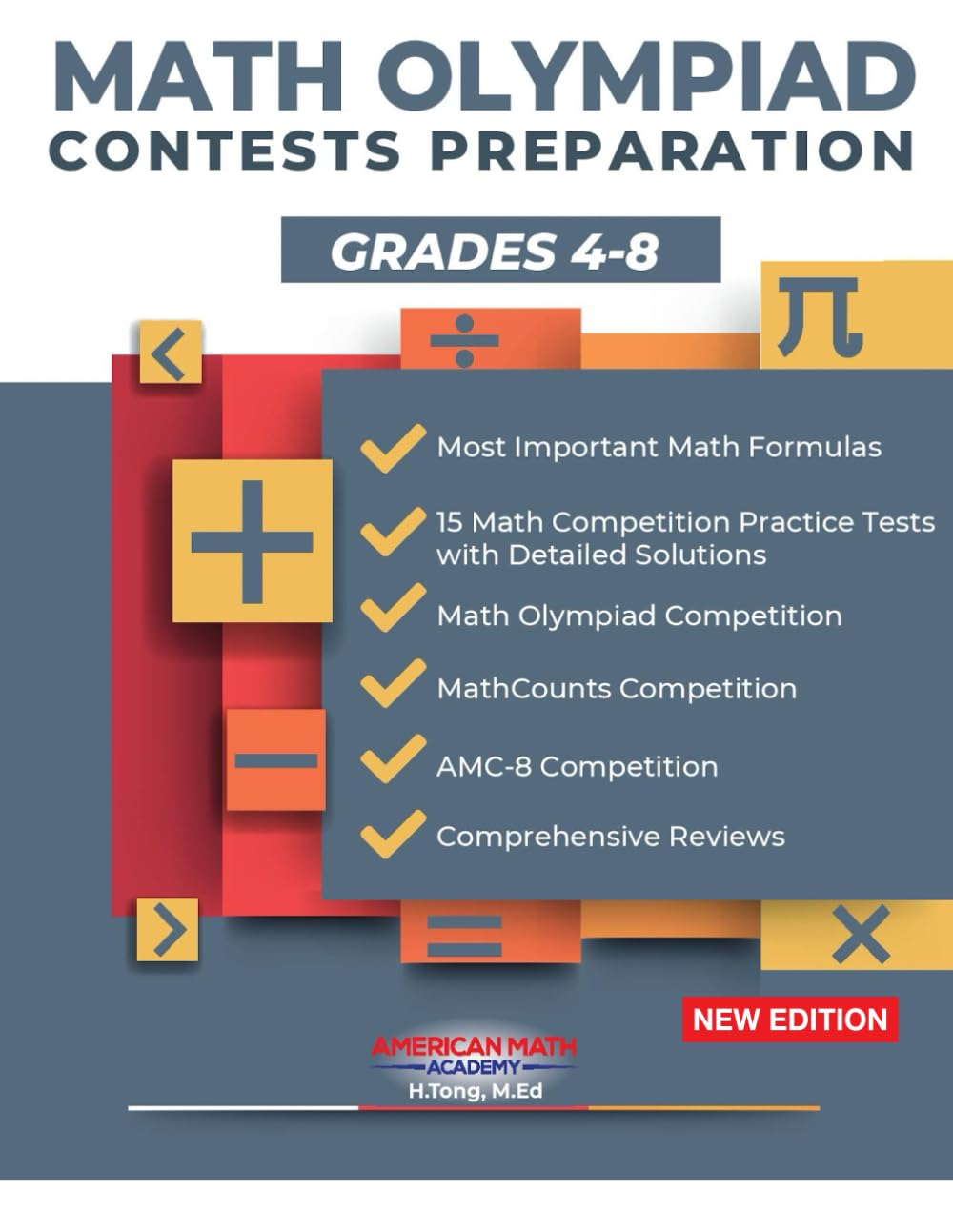 MATH OLYMPIAD CONTESTS PREPARATION GRADES 4-8: AMC-8, MATHCOUNTS, MATHCON,& MATH LEAGUES image number 1