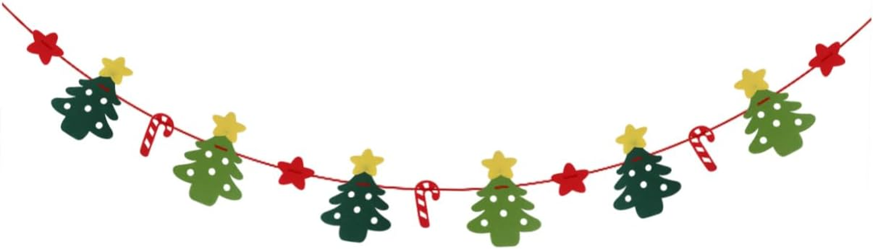 Christmas Bunting Banner Garland 3 Pack Christmas Banners Decorations Candy Cane Tree Stars Design Tear Resistant Non-Woven Fabric 3 Meters Hanging Decor for Home Holiday Party image number 4