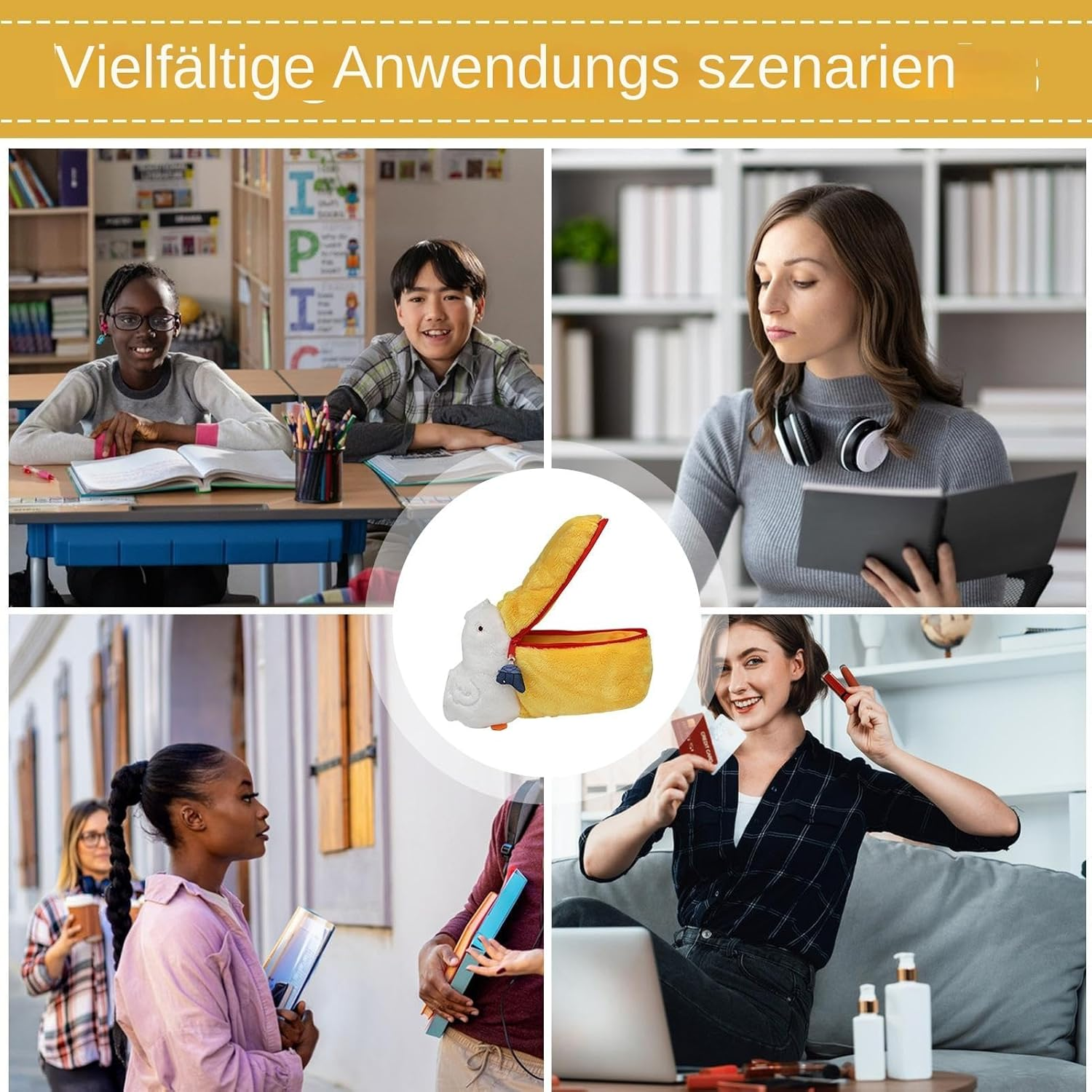 Pelican Make up Bag - Compact Cosmetic Holder, Multi-Purpose Zip Bag, Portable Accessory Organiser, Coin Wallet for Home, Office, Business Trip or Fitness Pen for the Pe image number 2