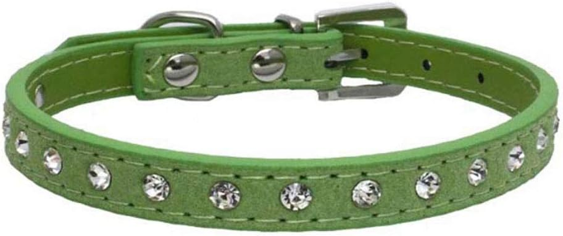 Avenpets 10"-16.5" Length Bling Velvet Rhinestone Dog Cat Pet Collar Diamond Crystal Pet Jewelry(Red,S) image number 6