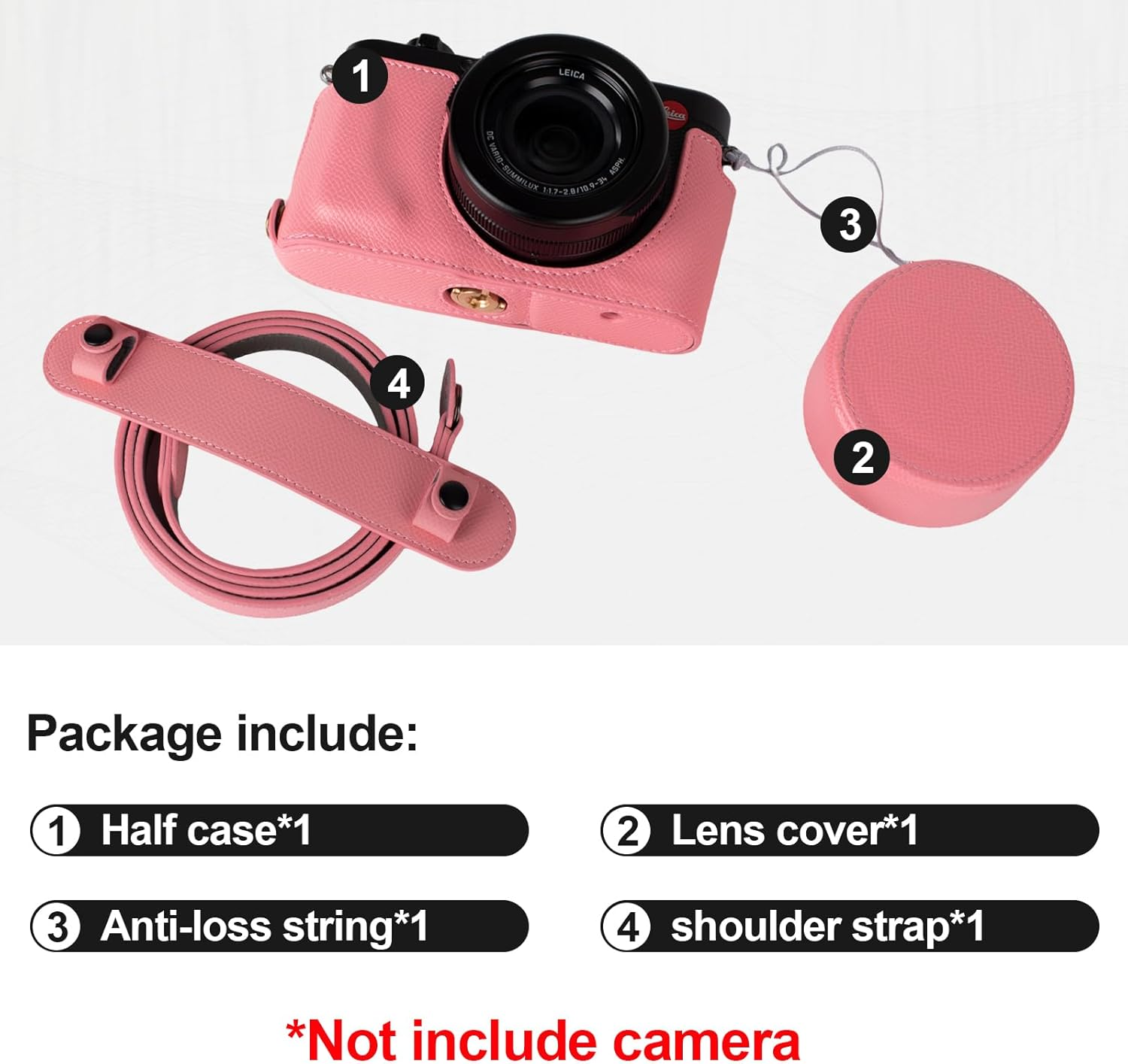 VOVMOEYA Leica D-LUX8 Camera Case Cover Kit for Leica DLUX8 Half Case D-LUX 8 Camera Cover with Front Lens Cap and Shoulder Strap - Blue image number 5