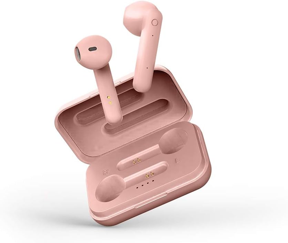 STREETZ TWS-105 Stereo Bluetooth Headphones In-Ear Wireless Headphones, Bluetooth 5.0 Earbuds with Built-In Microphone and Quick Charging Case up to 12 Hours of Music Playback, Comfortable Grip, White