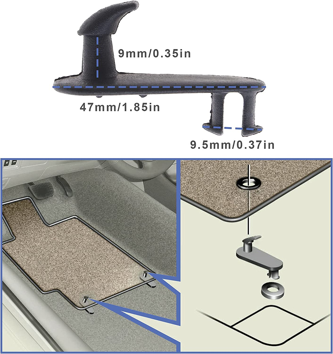 SING F LTD 8Pcs Car Mat Carpet Clips Fastener Fixing Hooks Compatible with Toyota Compatible with Lexus PZ410-99350-01 image number 5