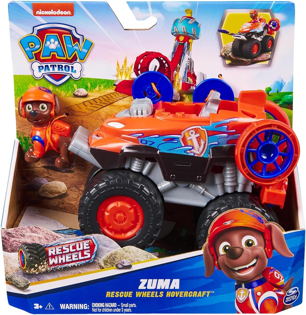 PAW Patrol: Rescue Wheels Zuma&rsquo;S Hovercraft, Toy Truck with Projectile Launcher and Collectible Action Figure, Kids Toys for Boys & Girls Ages 3+ image number 1