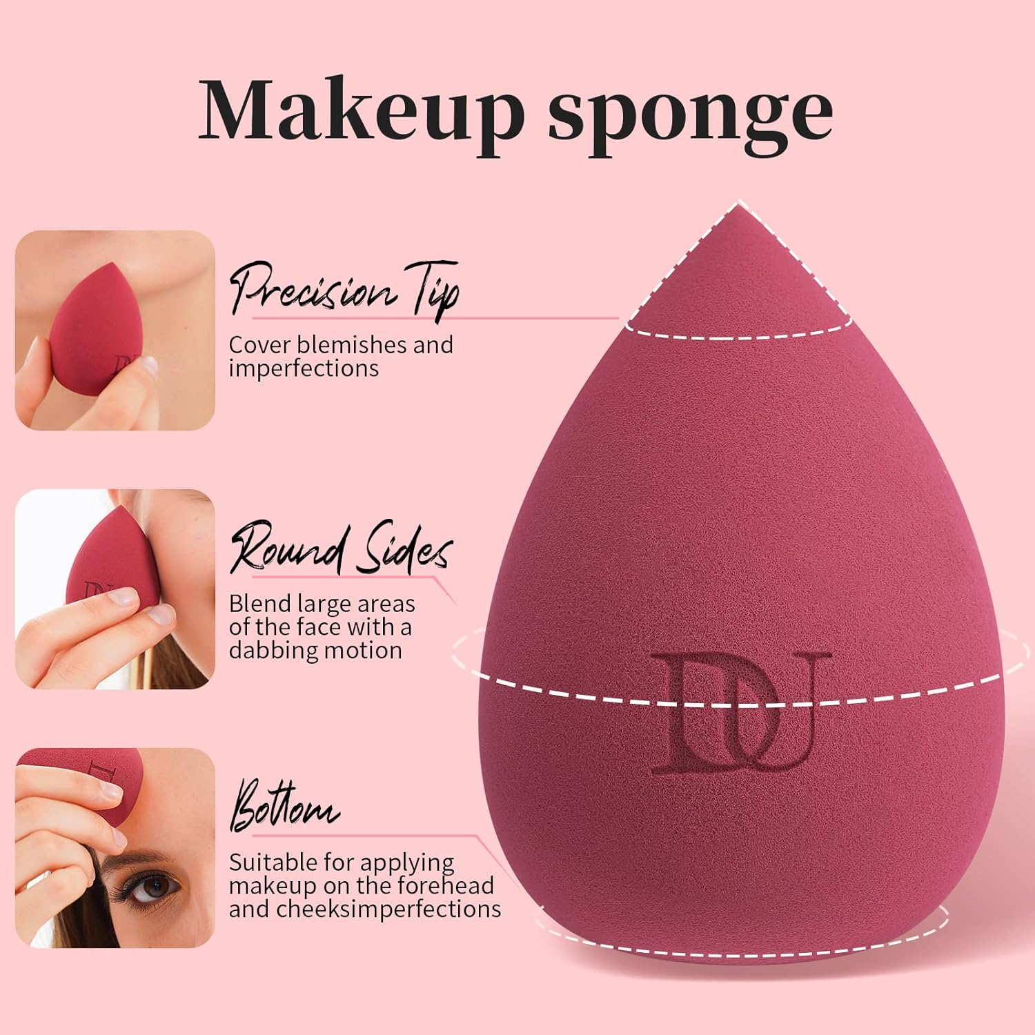 Ducare Makeup Blender Sponge for Blending Liquid Foundations, Powders and Creams. Flawless, Professional Streak Free Application Blend, Vegan,