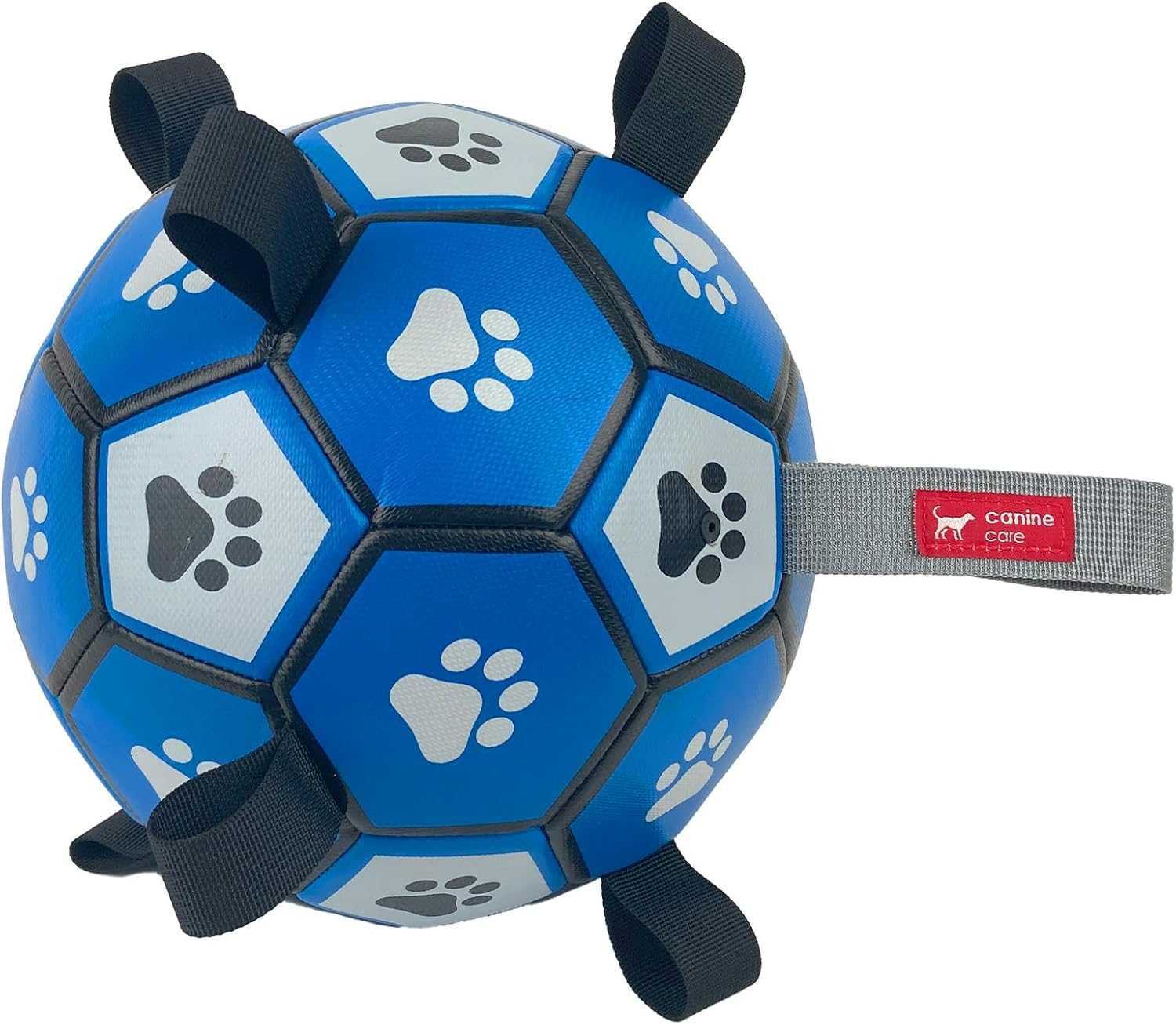 Canine Care Soccer Ball with Tabs Medium Dog Toy &ndash; Medium Soccer Ball with Tabs for Dogs &ndash; Lightweight, Interactive & Built for Outdoor Play