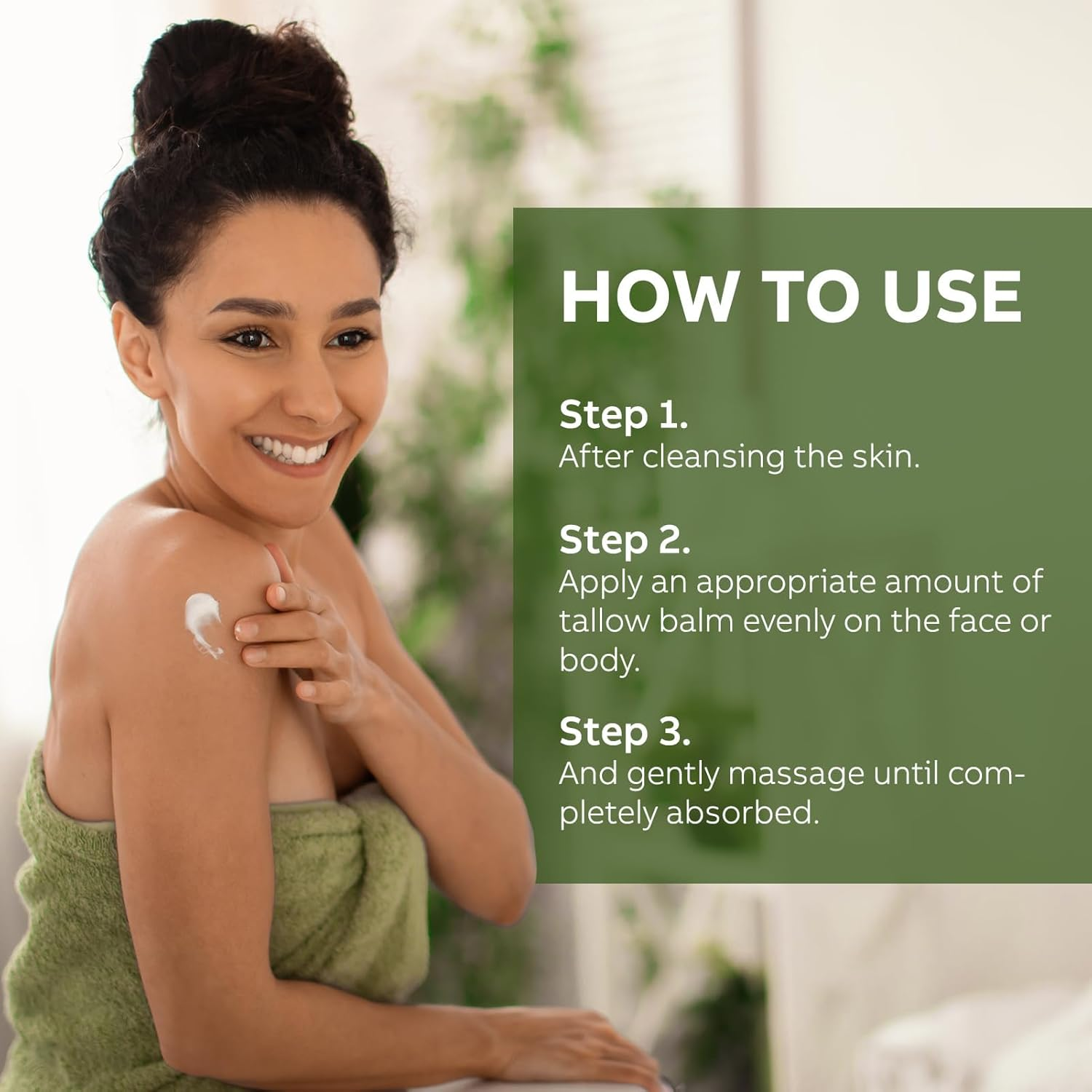 Beef Tallow Moisturiser, Tallow and Honey Balm, Grass-Fed Beef Tallow for Skin, Hydrating Beef Tallow Balm for Face Body, Skincare Cream with Olive Oil, Fast Absorption image number 5