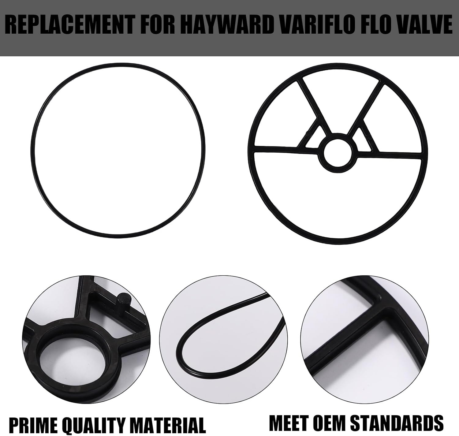 2Pcs Pool Filter Spider Gasket Kit Compatible with Hayward Vari-Flo SP0714T/SPX0714CA, Include 1Pcs Multiport Valve Spider Gasket and 1Pcs O-Ring for Pool Filter Parts Replacement(Black) image number 2